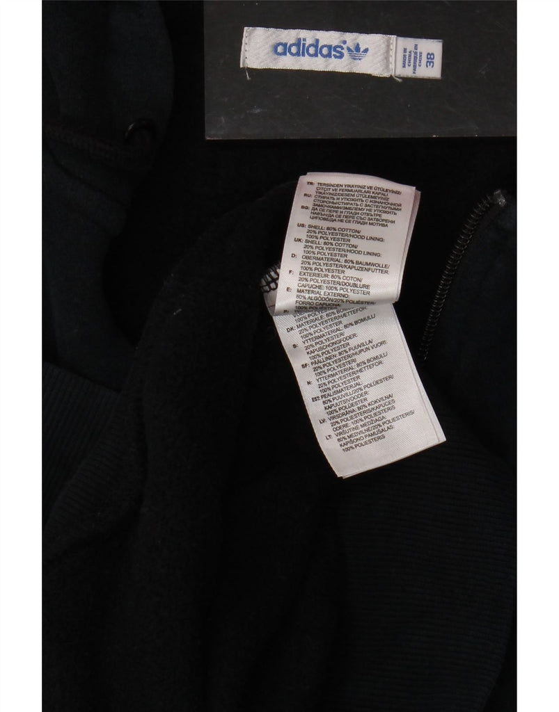 ADIDAS Womens Graphic Zip Hoodie Sweater IT 38 XS Black Cotton Vintage Adidas and Second-Hand Adidas from Messina Hembry 