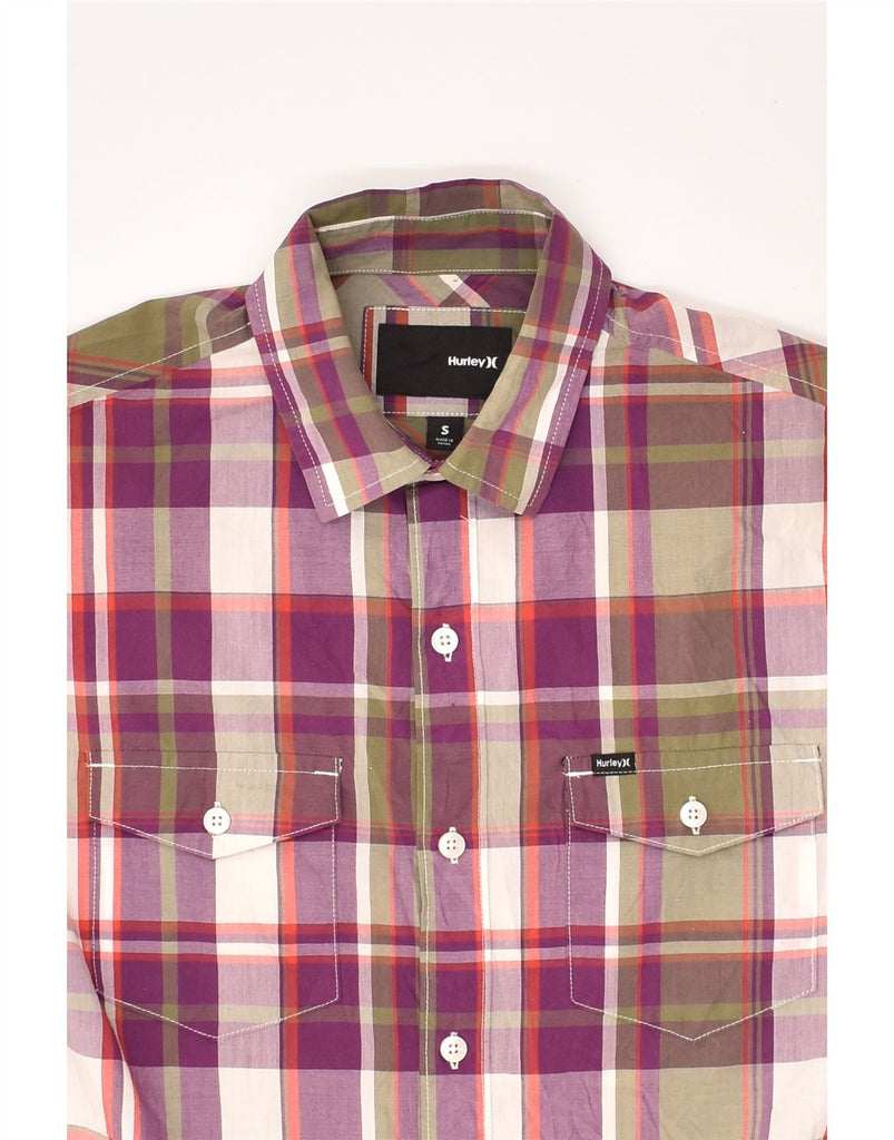 HURLEY Mens Short Sleeve Shirt Small Purple Check Cotton | Vintage Hurley | Thrift | Second-Hand Hurley | Used Clothing | Messina Hembry 