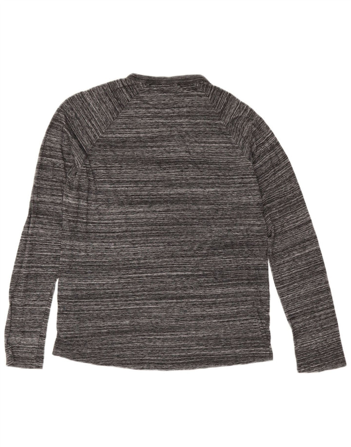 G-Star Mens Top Long Sleeve Small Grey Pinstripe Polyester