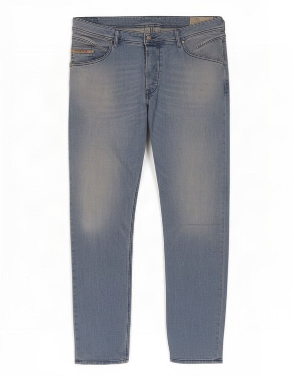 Diesel Mens Belther Regular Slim Tapered Jeans W40 L32 Blue Cotton