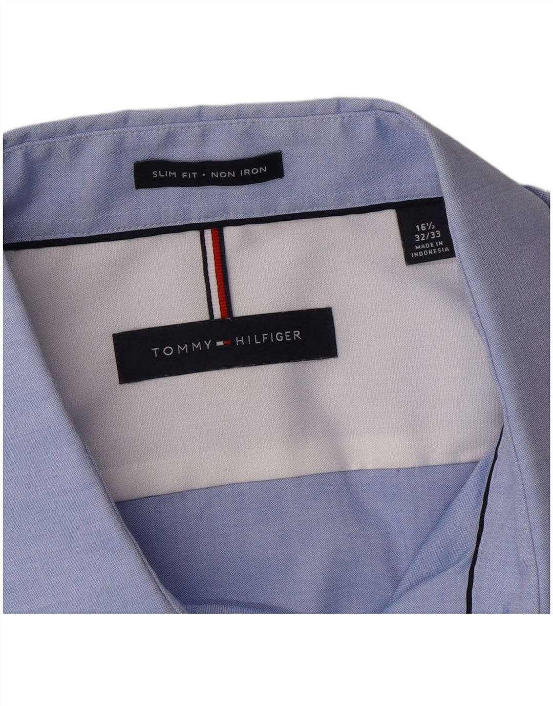 Tommy Hilfiger Mens Slim Fit Shirt Size 16 Large Blue