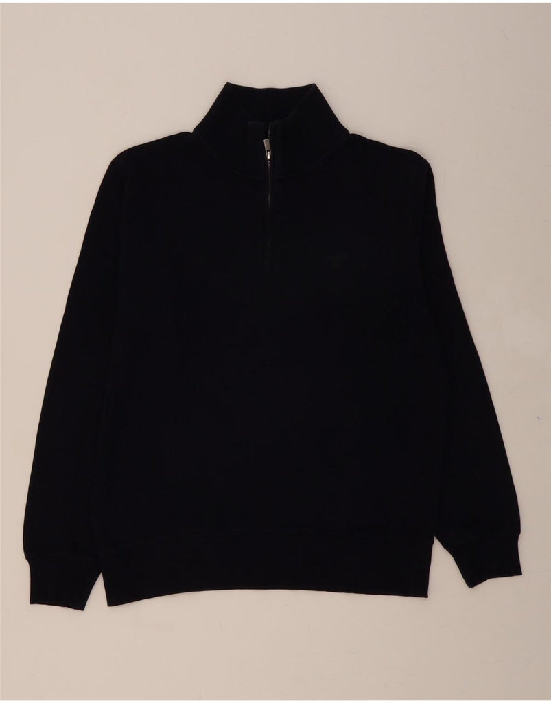 GANT Mens Zip Neck Jumper Sweater Large Navy Blue Cotton Vintage Gant and Second-Hand Gant from Messina Hembry 