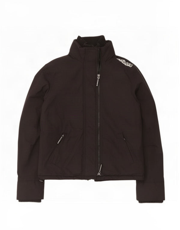 Superdry Womens Rain Jacket UK 18 XL Black Nylon