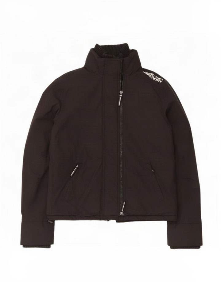 Superdry Womens Rain Jacket UK 18 XL Black Nylon
