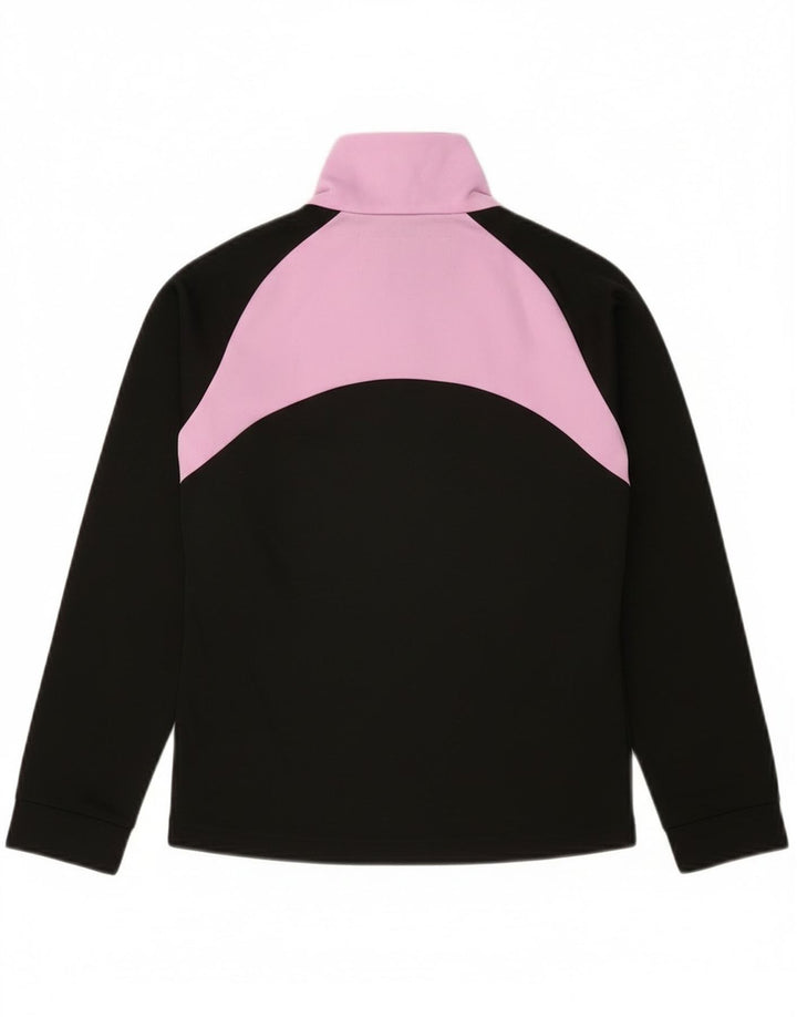 Puma Girls Graphic Tracksuit Top Jacket 11-12 Years Black Colourblock