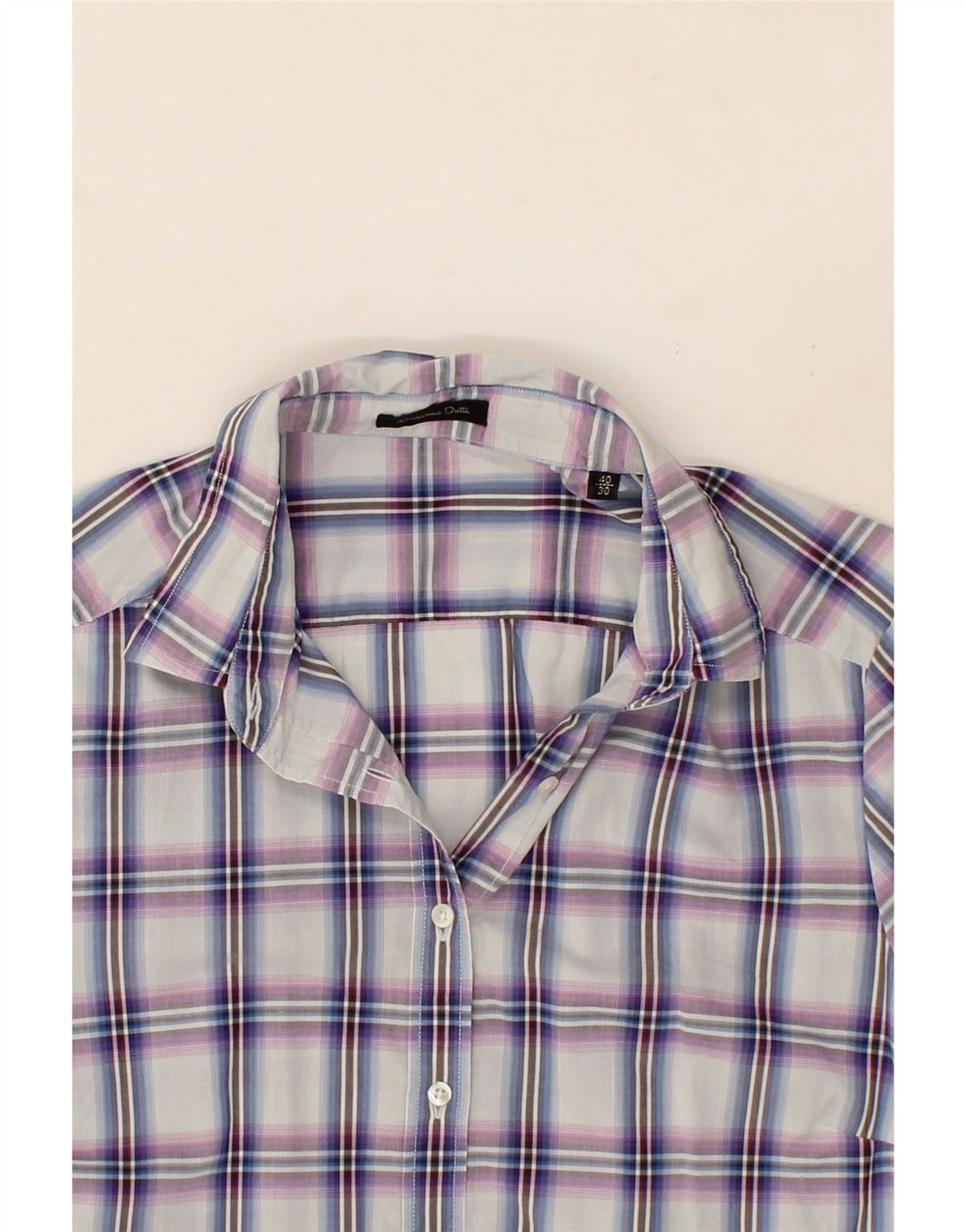 MASSIMO DUTTI Womens Shirt EU 40 Medium Purple Check Cotton Vintage Massimo Dutti and Second-Hand Massimo Dutti from Messina Hembry 