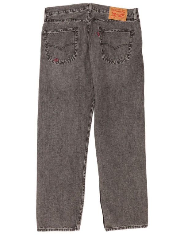 Levi's Mens 555 Relaxed Fit Straight Jeans W34 L32 Grey Cotton