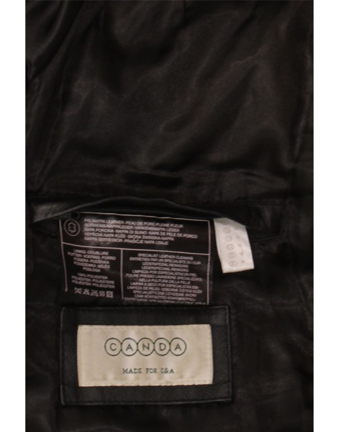 Canda Mens Leather Jacket IT 52 XL Black Leather