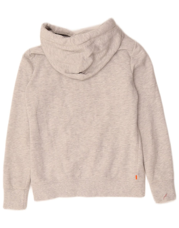 Superdry Womens Graphic Hoodie Jumper UK 10 Small  Grey Flecked Cotton