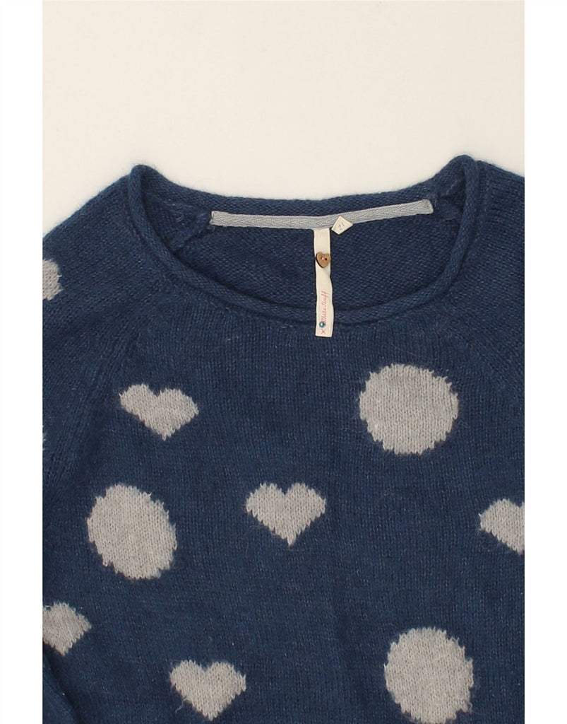 WHITE STUFF Womens Boat Neck Jumper Sweater UK 12 Medium  Navy Blue Heart | Vintage White Stuff | Thrift | Second-Hand White Stuff | Used Clothing | Messina Hembry 