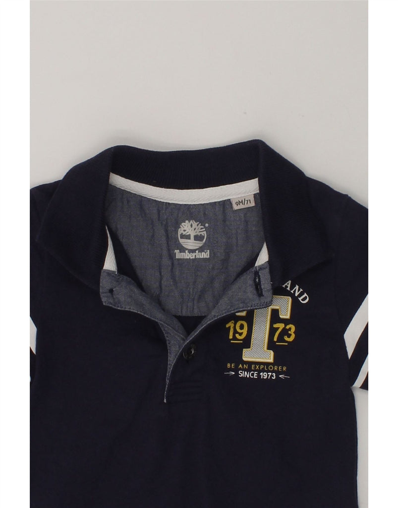 TIMBERLAND Baby Boys Graphic Long Sleeve Polo Shirt 6-9 Months Navy Blue | Vintage Timberland | Thrift | Second-Hand Timberland | Used Clothing | Messina Hembry 