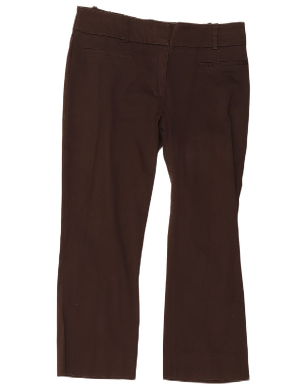 Zara Womens Straight Cropped Trousers EU 44 XL W34 L23 Brown