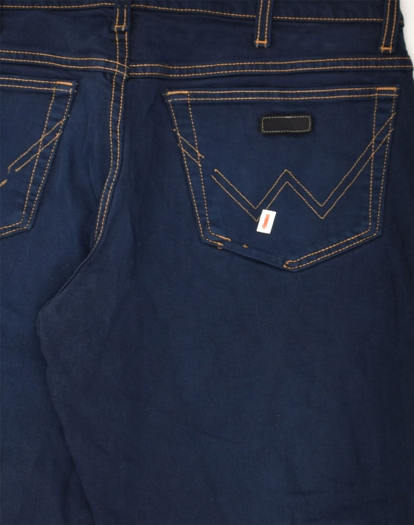 WRANGLER Mens Straight Jeans W34 L30  Navy Blue Cotton | Vintage Wrangler | Thrift | Second-Hand Wrangler | Used Clothing | Messina Hembry 