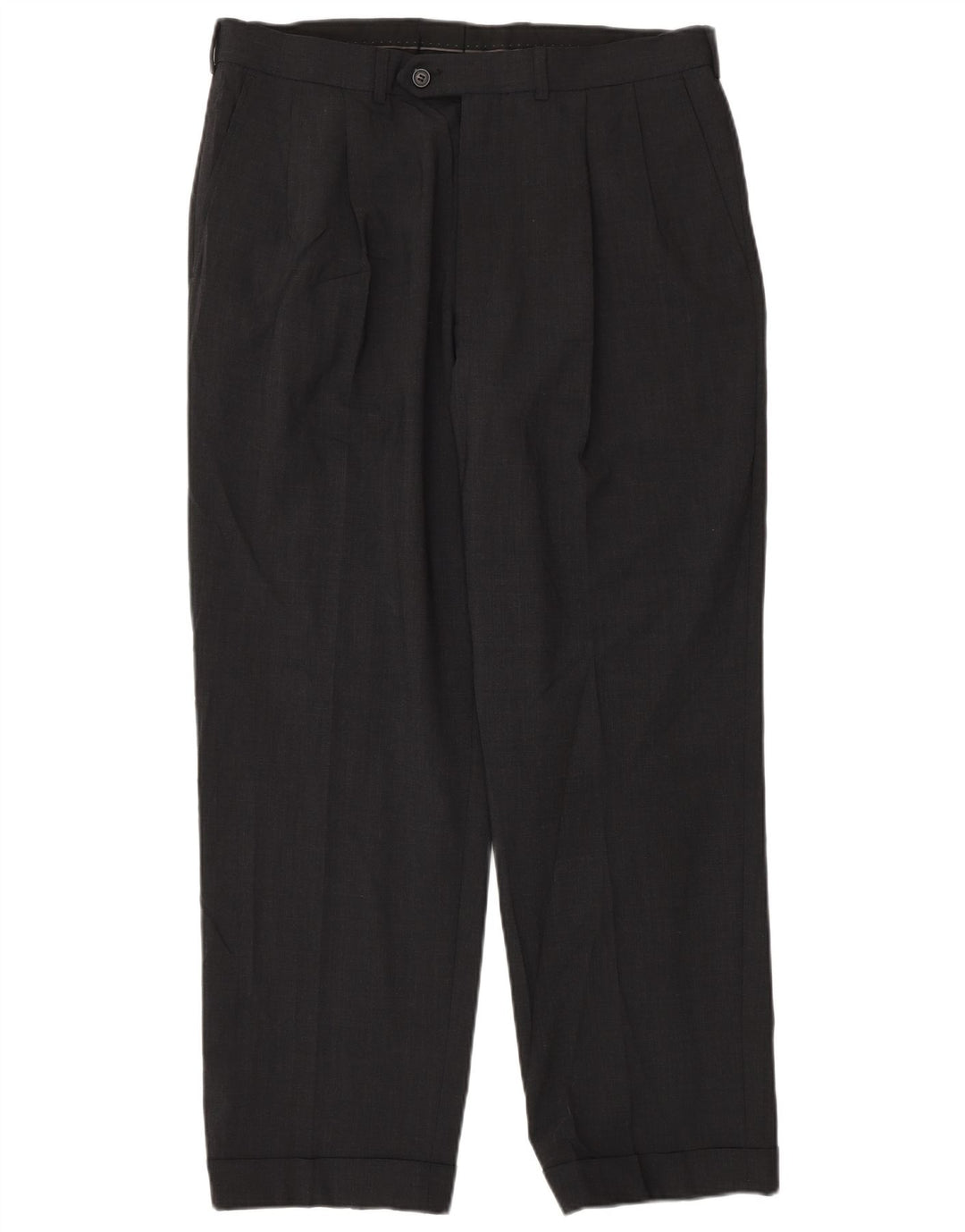 Marks & Spencer Mens Tailored Pegged Suit Trousers W34 L29 Grey Polyester