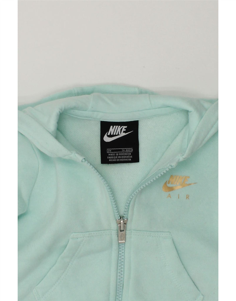 NIKE Baby Girls Graphic Zip Hoodie Sweater 9-12 Months Blue Cotton | Vintage Nike | Thrift | Second-Hand Nike | Used Clothing | Messina Hembry 