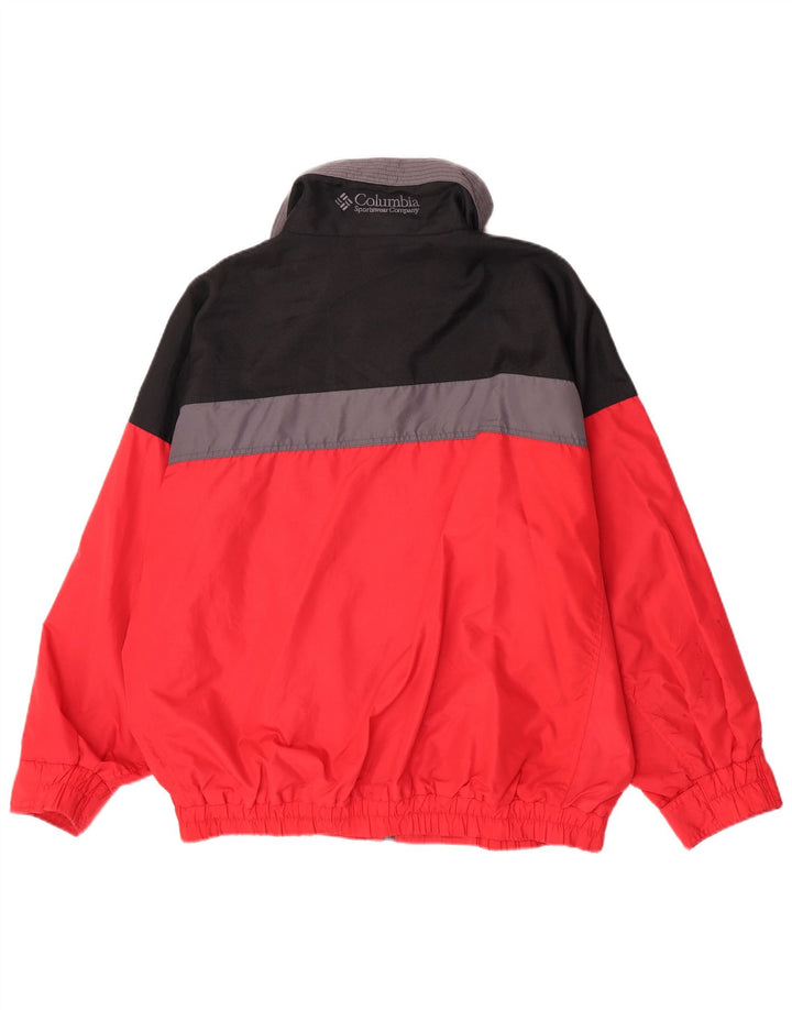 Columbia Mens Oversized Windbreaker Jacket UK 40 Large Red Colourblock