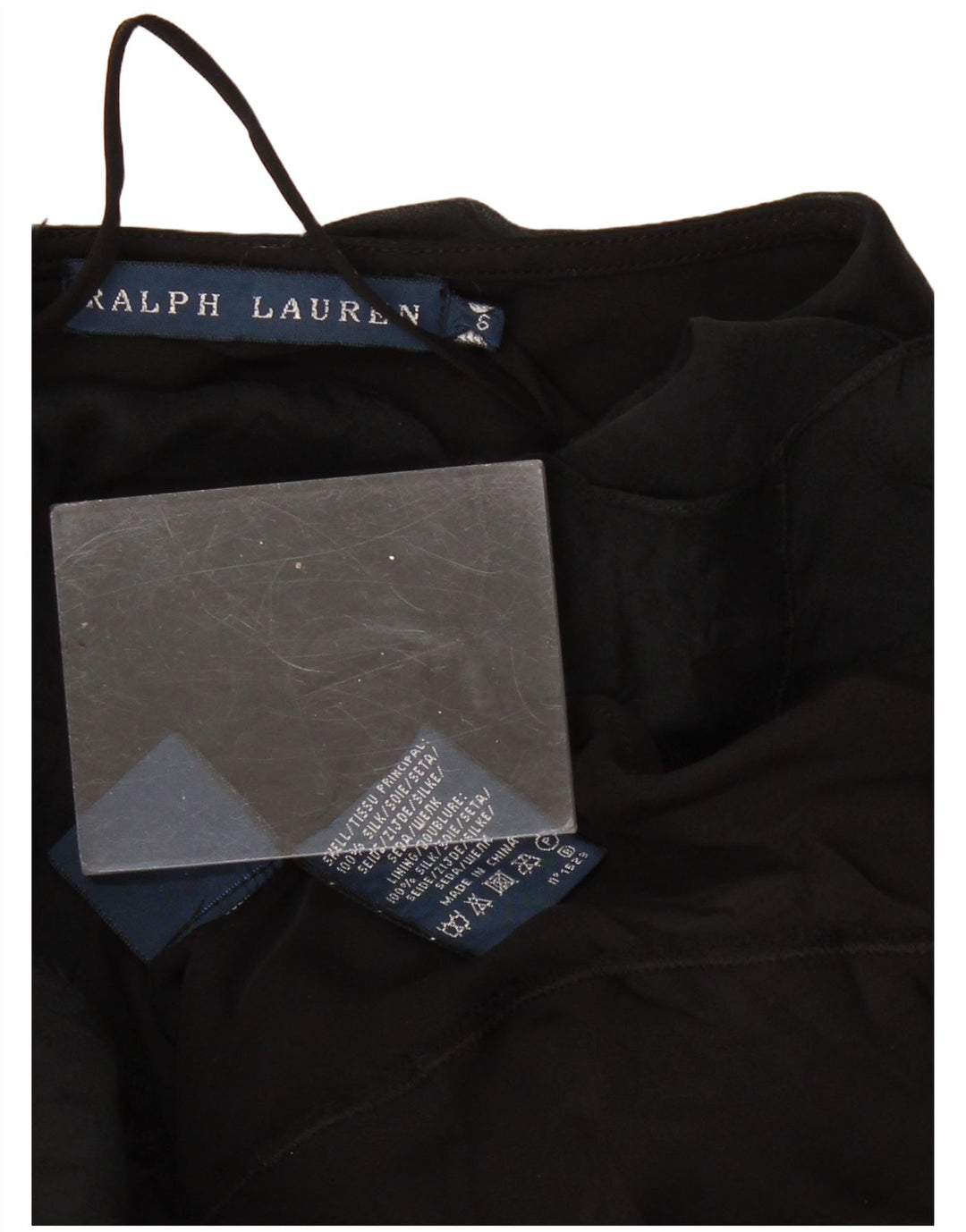RALPH LAUREN Womens Asymmetrical Skirt US 6 Medium W28 Black Silk