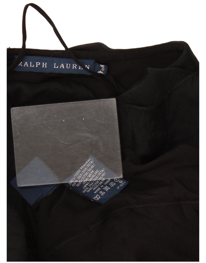 RALPH LAUREN Womens Asymmetrical Skirt US 6 Medium W28 Black Silk