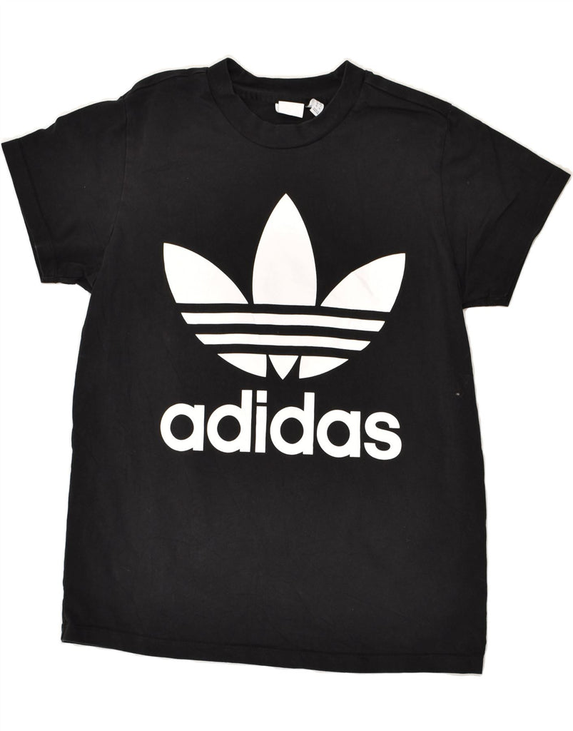 ADIDAS Womens Graphic T-Shirt Top UK 10 Small  Black Cotton | Vintage Adidas | Thrift | Second-Hand Adidas | Used Clothing | Messina Hembry 