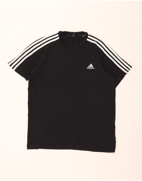 Adidas Mens T-Shirt Top Medium Black Cotton