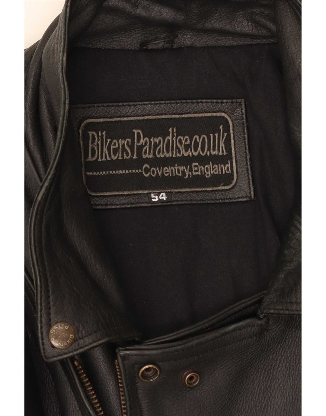 Bikers Paradise Mens Leather Biker Jacket EU 54 2XL Black