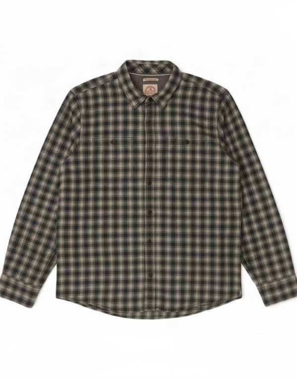 Fat Face Mens Regular Fit Flannel Shirt XL Green Check Cotton