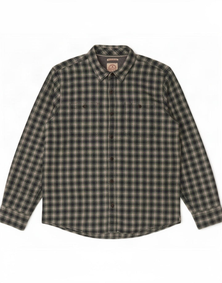 Fat Face Mens Regular Fit Flannel Shirt XL Green Check Cotton