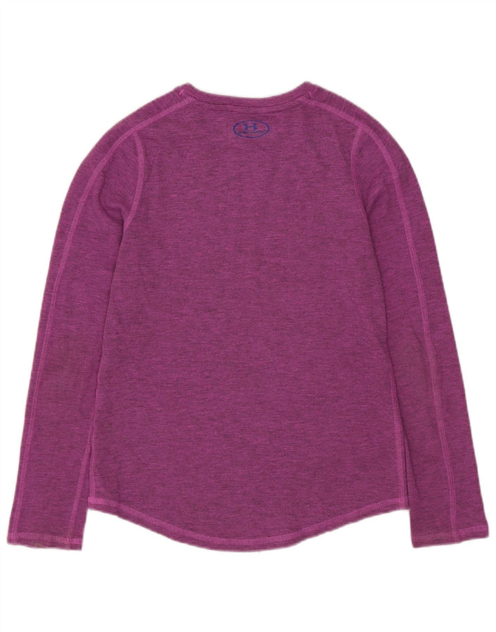 Under Armour Girls Graphic Top Long Sleeve 9-10 Years Medium Purple