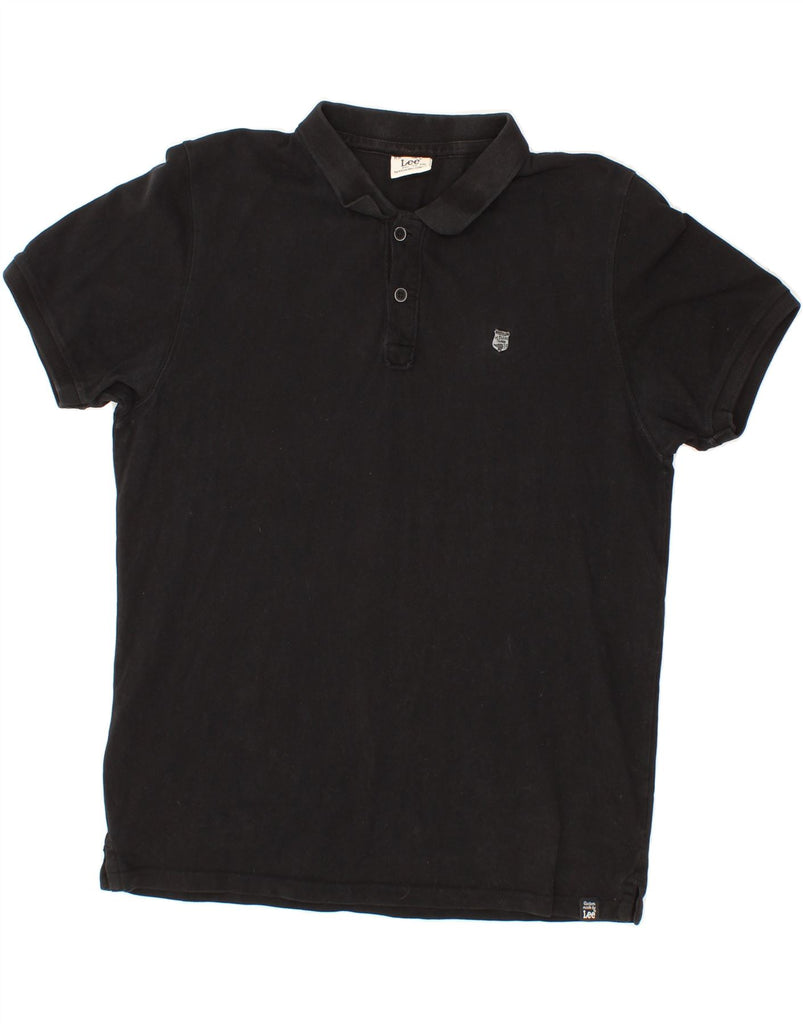 LEE Mens Polo Shirt 2XL Black Cotton Vintage Lee and Second-Hand Lee from Messina Hembry 