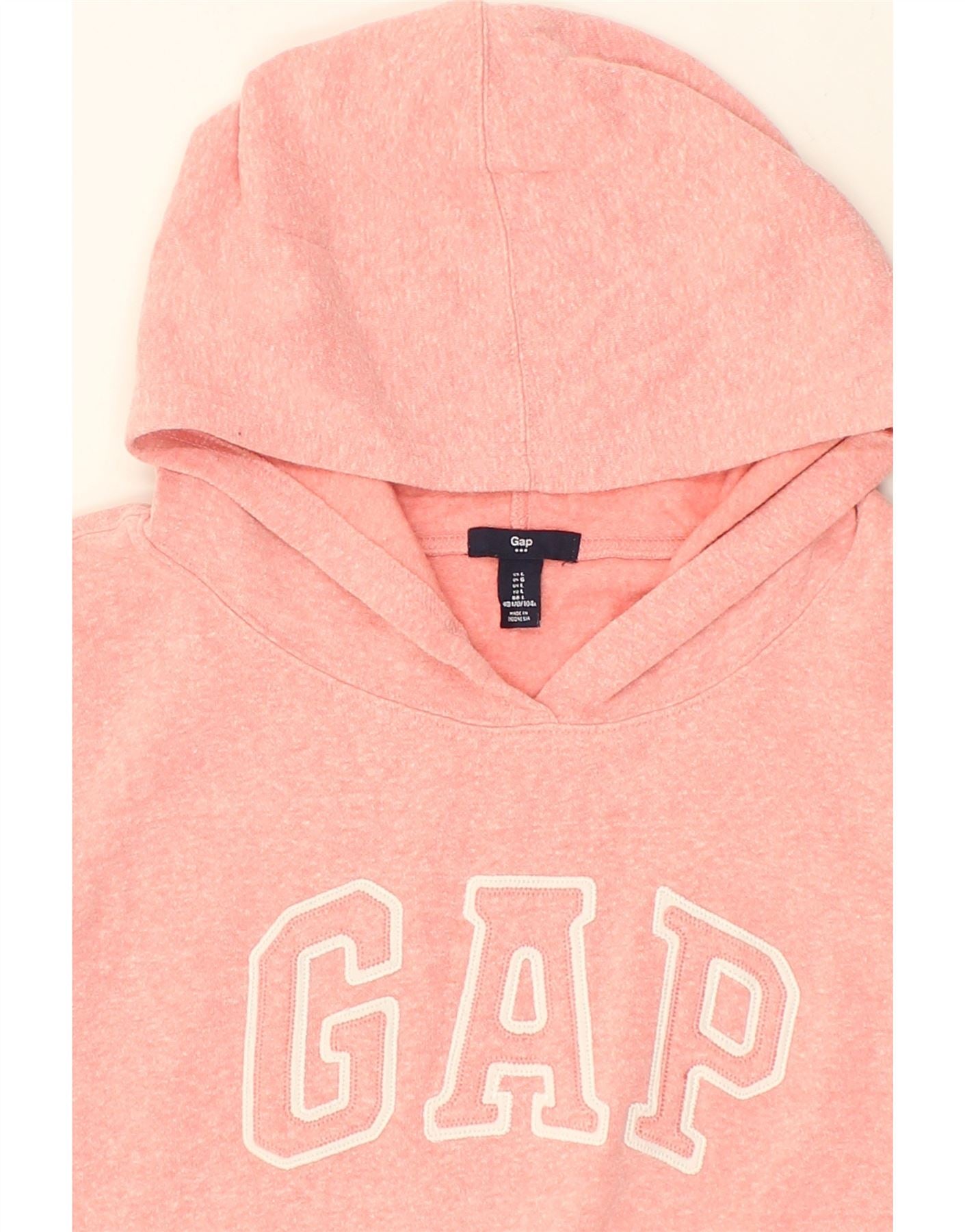 GAP Womens Graphic Hoodie Jumper UK 16 Large Pink Cotton Vintage