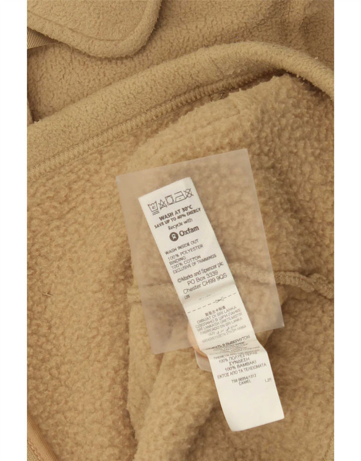 Marks & Spencer Womens Fleece Jacket UK 20 2XL Beige Polyester