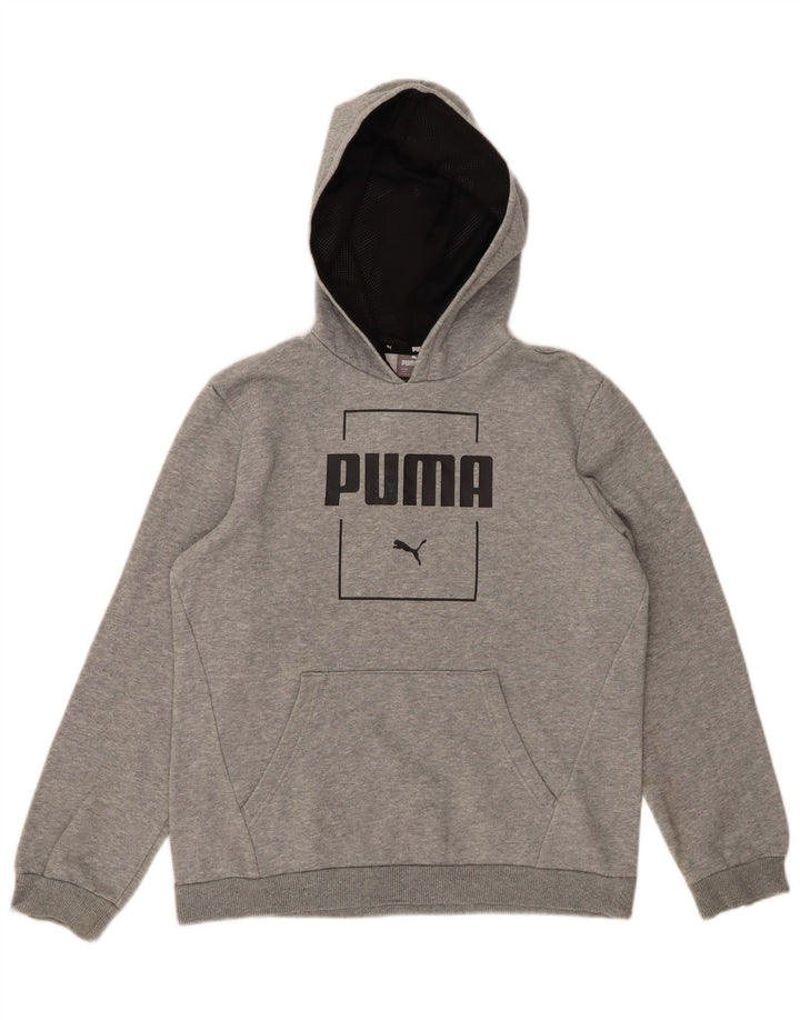 PUMA Boys Graphic Hoodie Jumper 13-14 Years Grey