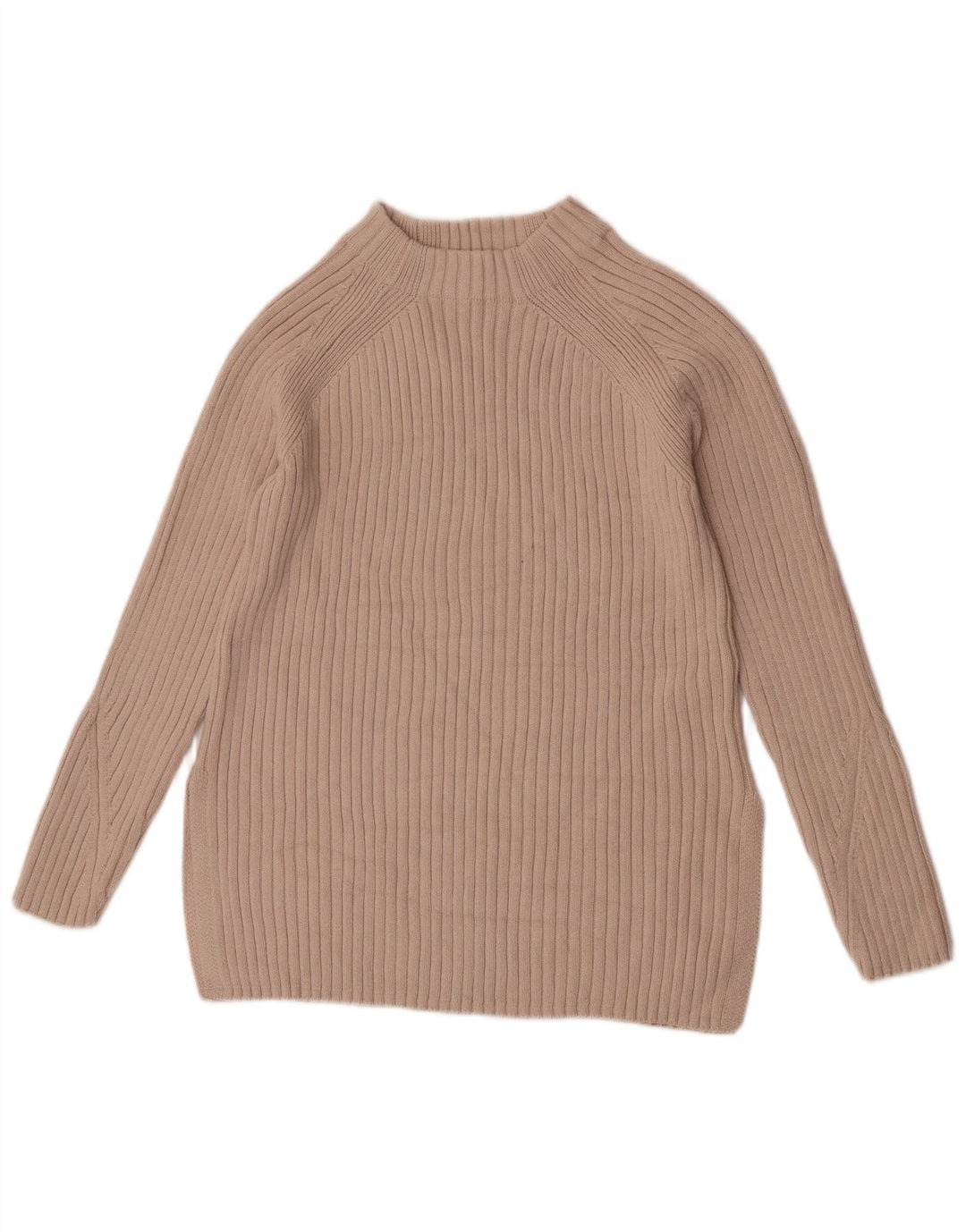 Marks & Spencer Womens Turtle Neck Jumper Sweater XS Beige Cotton