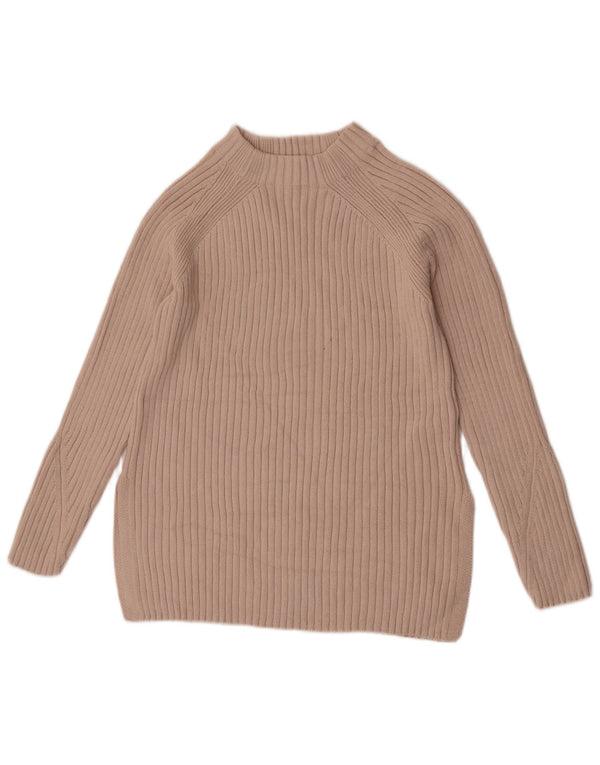 Marks & Spencer Womens Turtle Neck Jumper Sweater XS Beige Cotton