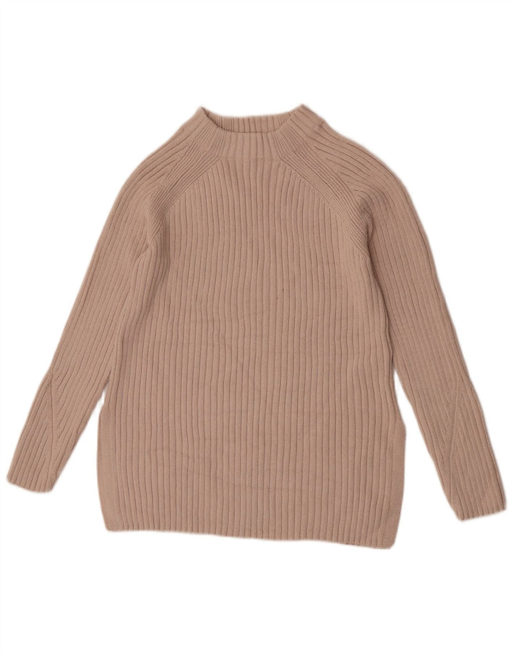 Marks & Spencer Womens Turtle Neck Jumper Sweater XS Beige Cotton