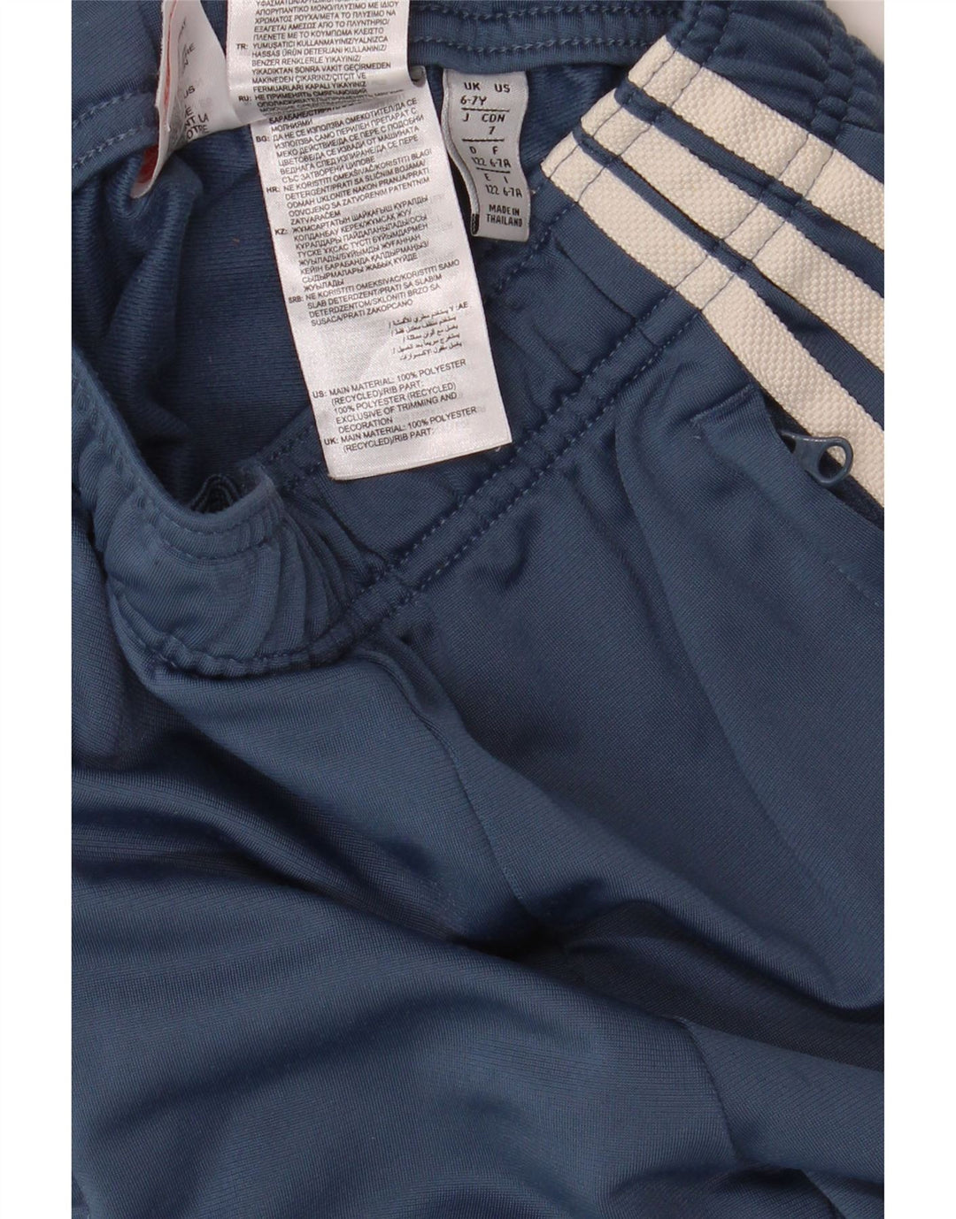 ADIDAS Boys Tracksuit Trousers Joggers 6-7 Years Blue Polyester