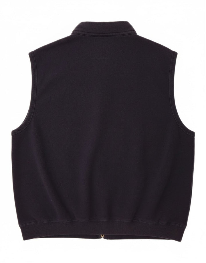 Outrage Mens Sleeveless Tracksuit Top Jacket 2XL Navy Blue Cotton