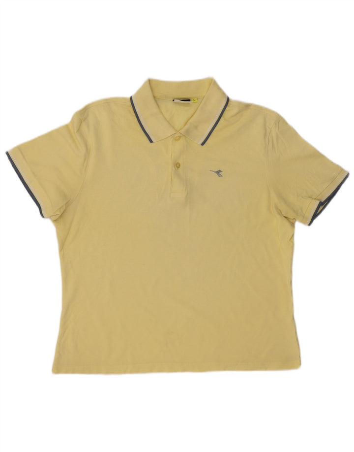 Diadora Mens Polo Shirt Large Yellow