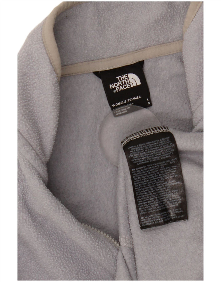 The North Face Womens Zip Neck Fleece Jumper UK 14 Large Grey Polyester