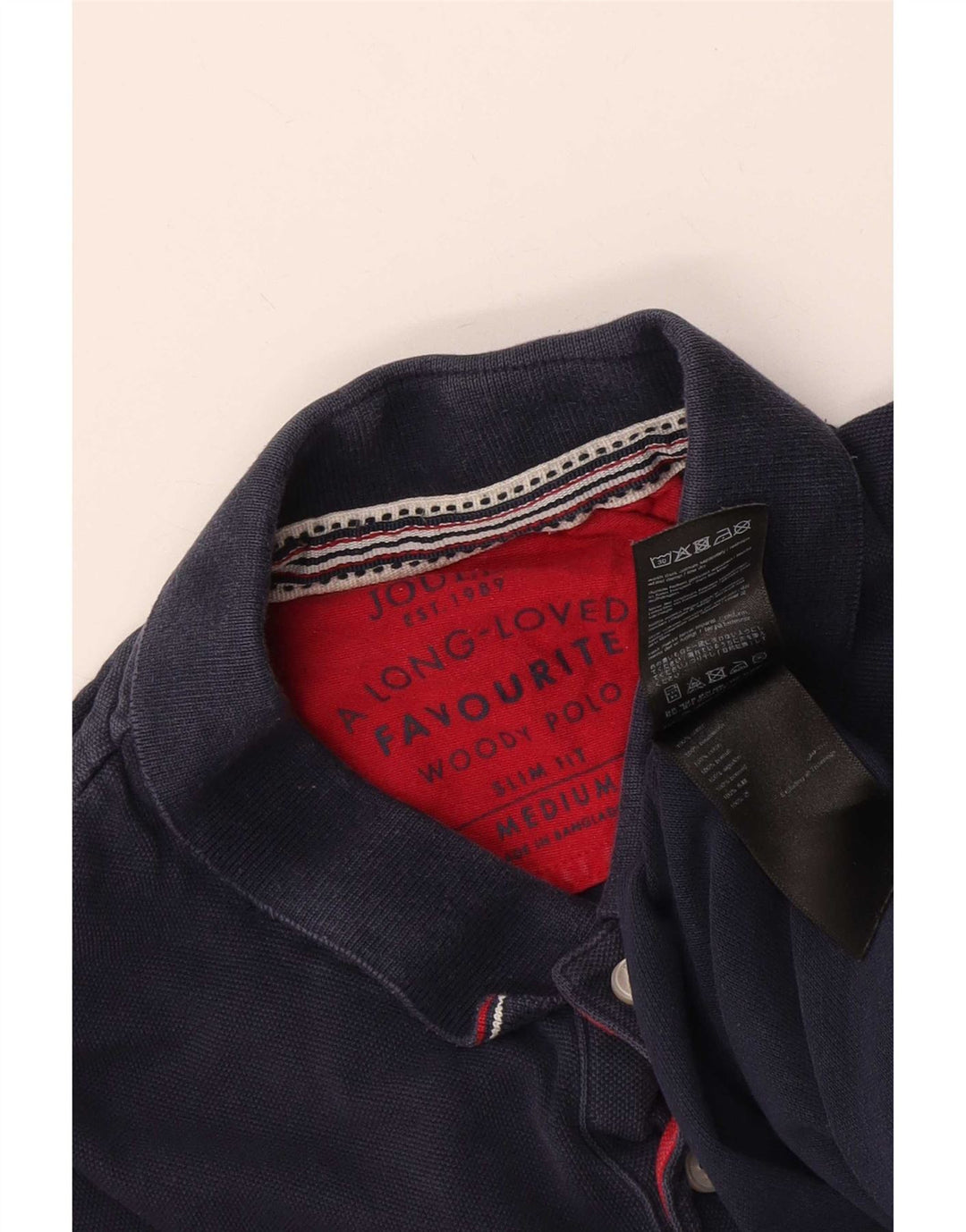 Joules Mens Slim Fit Polo Shirt Medium Navy Blue Cotton