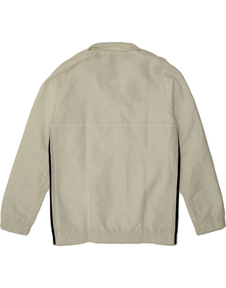 ADIDAS Boys Climalite Tracksuit Top Jacket 13-14 Years White Polyester Vintage Adidas and Second-Hand Adidas from Messina Hembry 