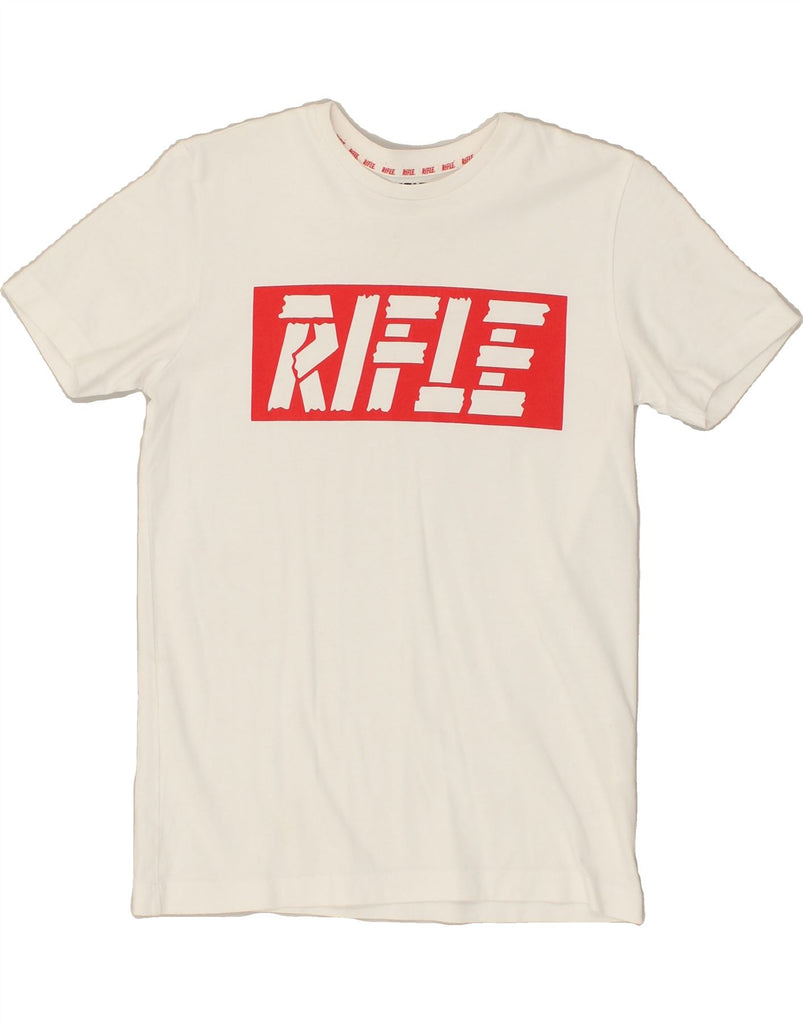 RIFLE Boys Graphic T-Shirt Top 11-12 Years White Cotton | Vintage Rifle | Thrift | Second-Hand Rifle | Used Clothing | Messina Hembry 