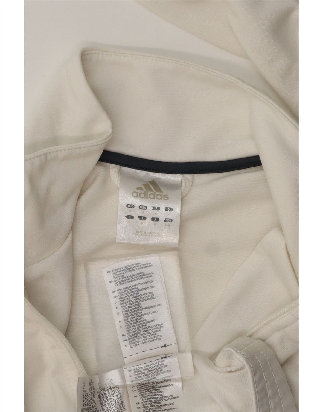 ADIDAS Mens Tracksuit Top Jacket Medium White Colourblock Polyester