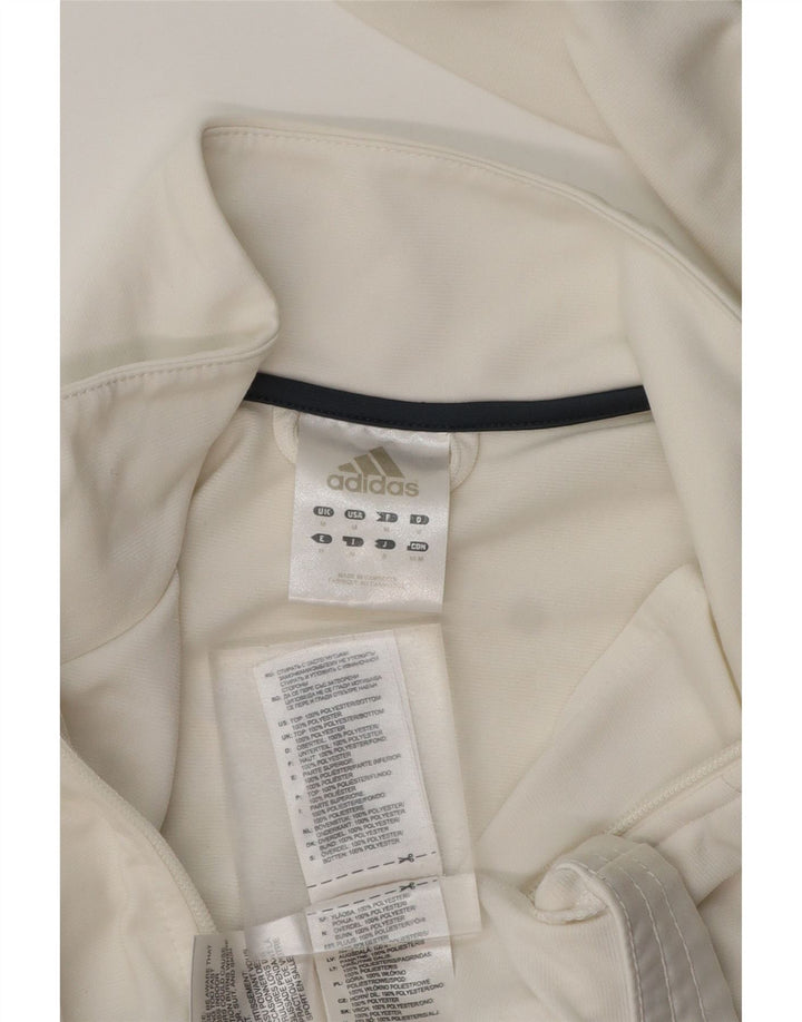 ADIDAS Mens Tracksuit Top Jacket Medium White Colourblock Polyester