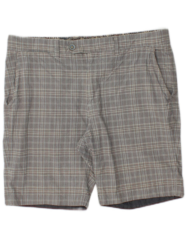 Ted Baker Mens Chino Shorts W34 Large  Grey Check Cotton