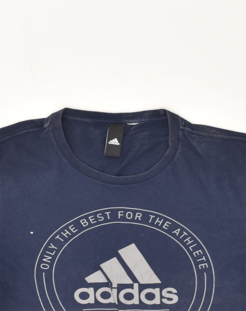 ADIDAS Mens Graphic T-Shirt Top Small Blue Cotton | Vintage Adidas | Thrift | Second-Hand Adidas | Used Clothing | Messina Hembry 