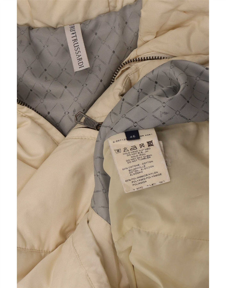 Trussardi Womens Padded Jacket IT 46 Large Off White Cotton