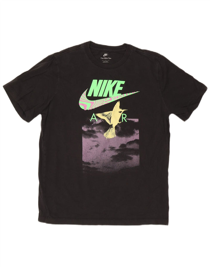 Nike Mens Graphic T-Shirt Top Large Black Cotton
