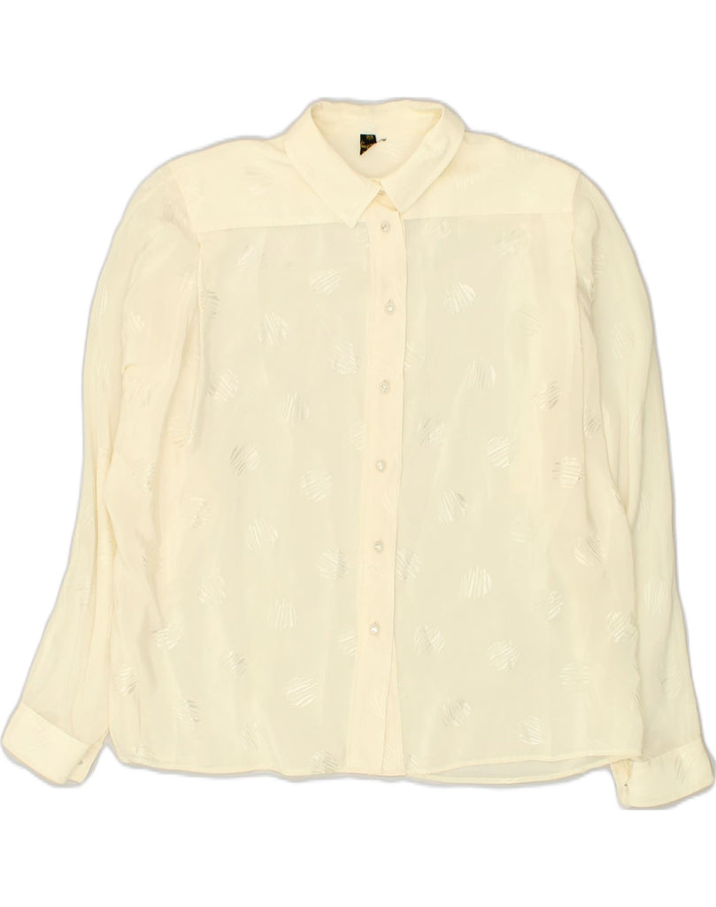 MARIO PUCCI CECCONI Womens Shirt IT 46 Large Off White Acetate | Vintage Mario Pucci Cecconi | Thrift | Second-Hand Mario Pucci Cecconi | Used Clothing | Messina Hembry 