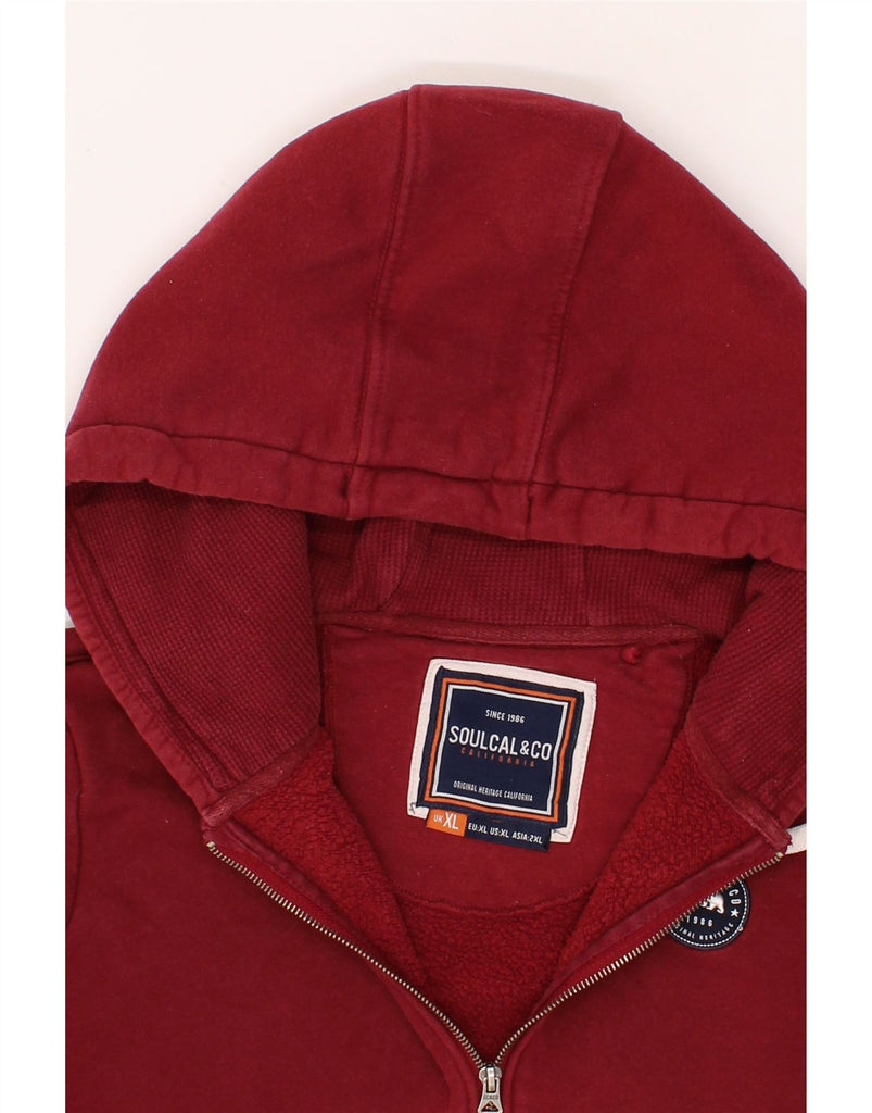 SOUL CAL Mens Zip Hoodie Sweater XL Red Cotton Vintage Soul Cal and Second-Hand Soul Cal from Messina Hembry 